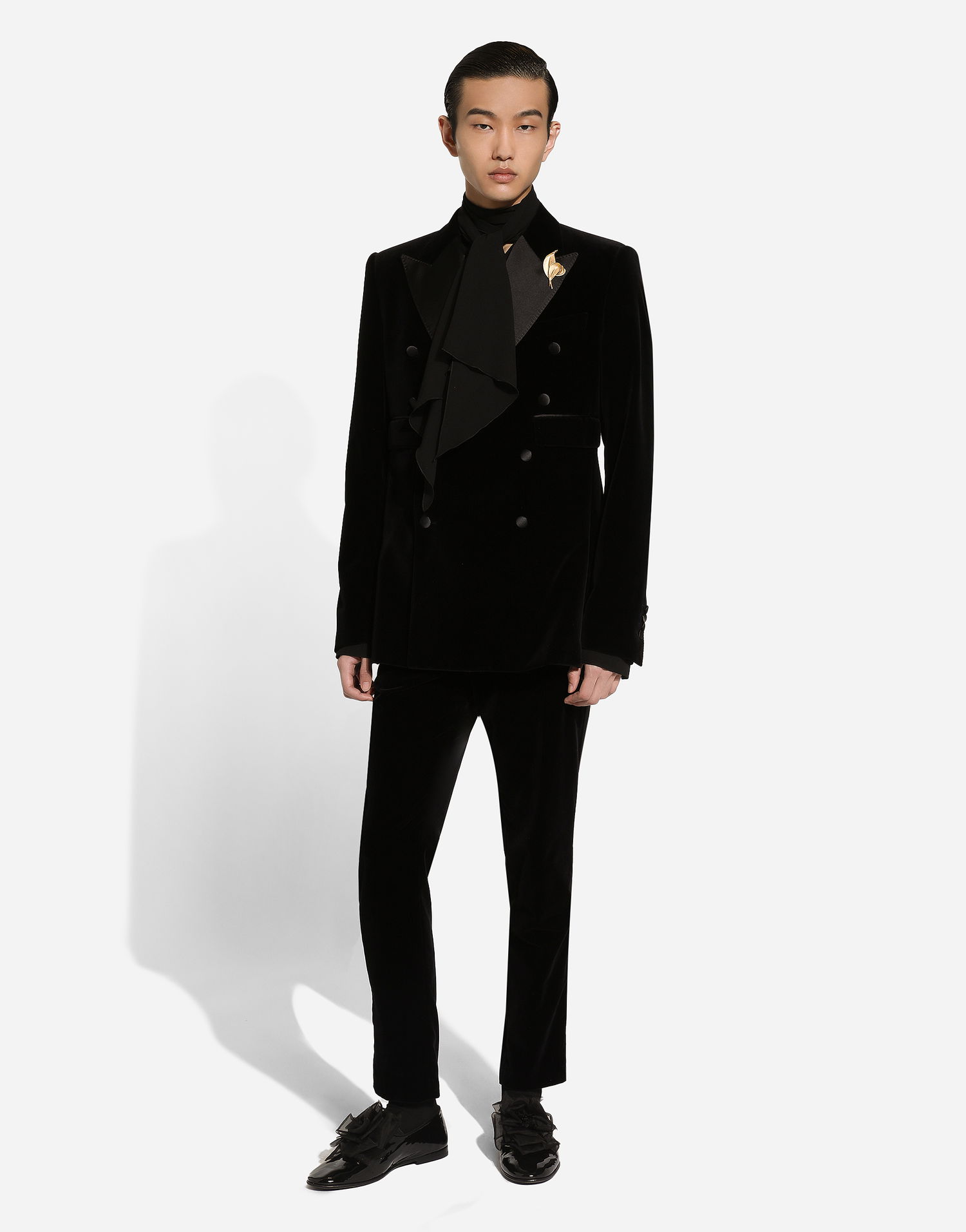 Košeľa Dolce & Gabbana Silk Shirt With Bow Čierna | G5ME9TFU1ARN0000, 1