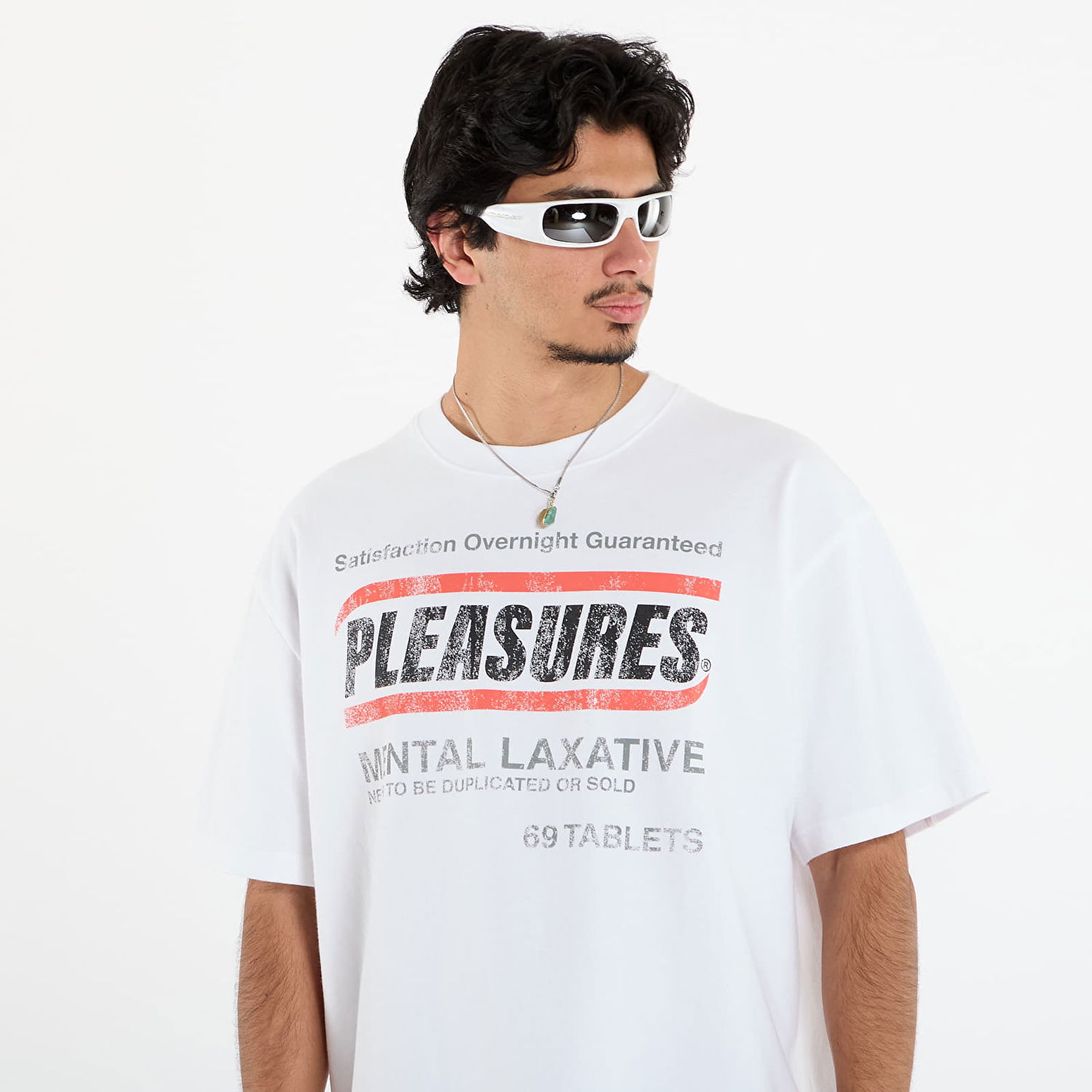 Tričko Pleasures PLEASURES Relief Heavyweight Vintage T-Shirt Biela | P25F041-WHITE, 1