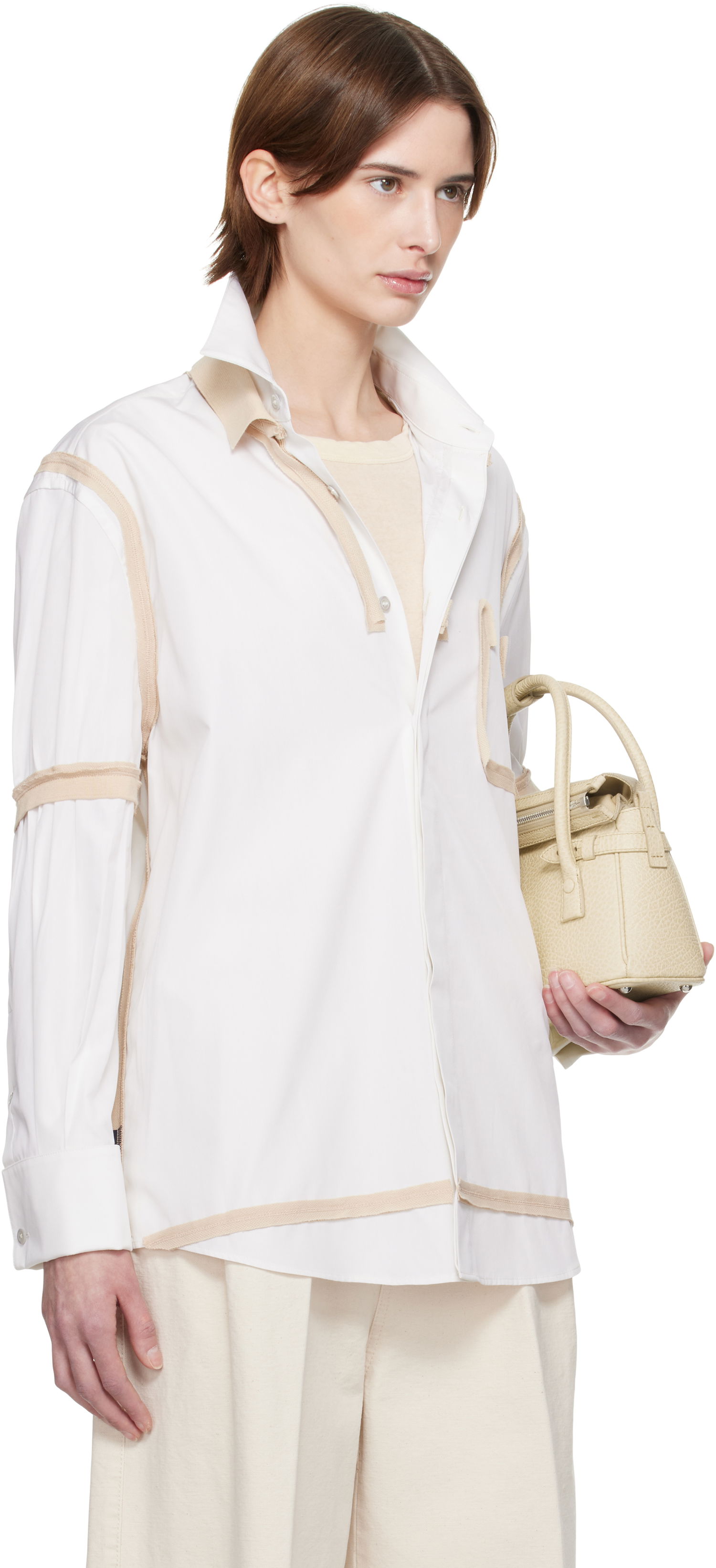 Košeľa Maison Margiela Maison Margiela Contrast Trim Shirt Biela | S51DT0018 M35391, 1