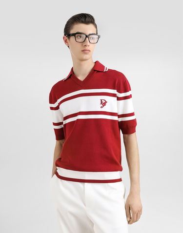 Polo tričko Dolce & Gabbana Dolce & Gabbana Silk & Cotton Blend Polo Shirt with DG Logo Embroidery Červená | GXZ11ZJFMLXR5231, 3