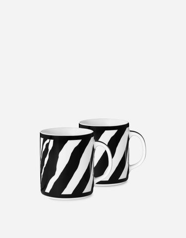 Home decor Dolce & Gabbana Zebra Print Gift Box with 2 Porcelain Mugs Čierna | TC0S25TCA70UZ003, 1