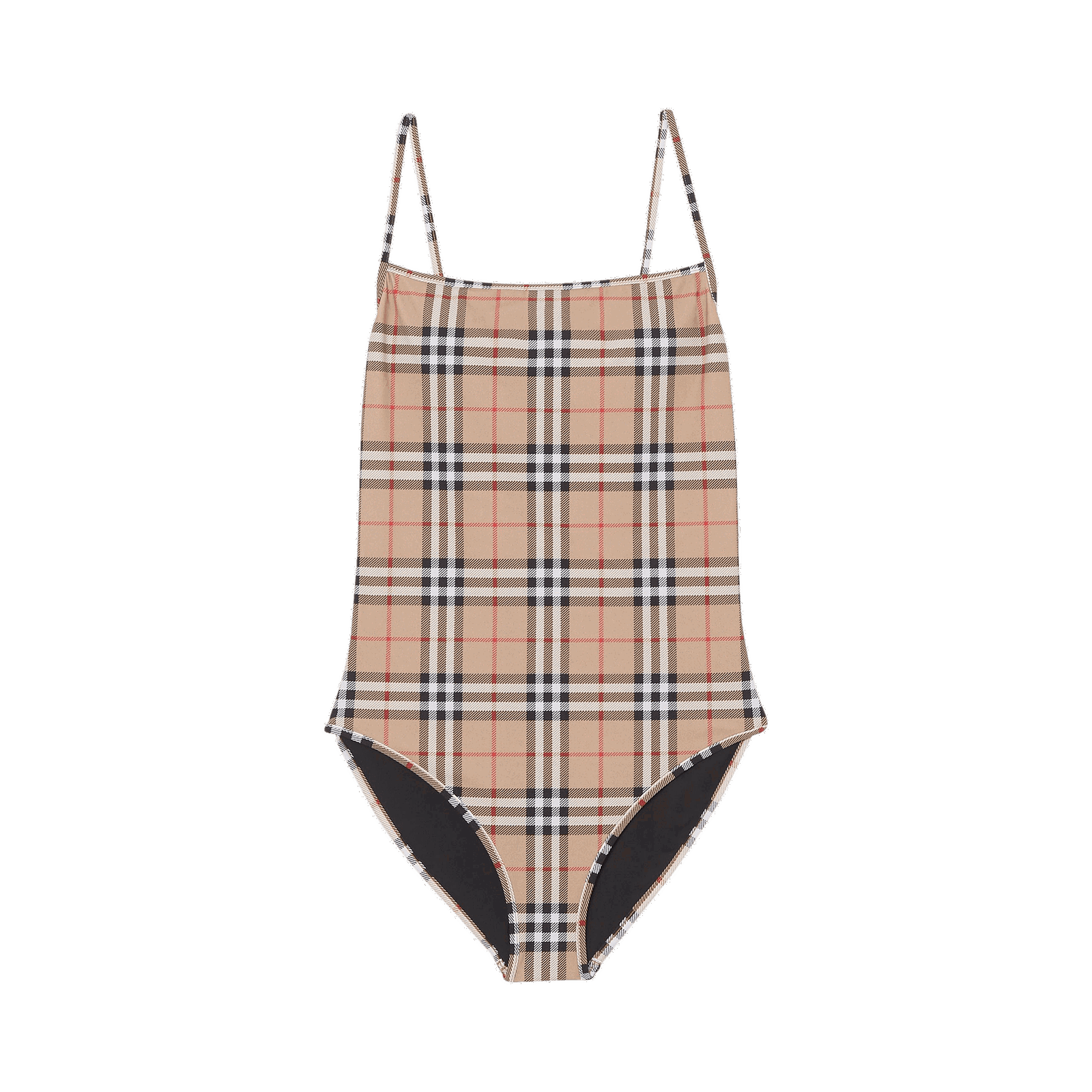 Check Print One-Piece Swimsuit