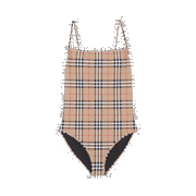 Check Print One-Piece Swimsuit