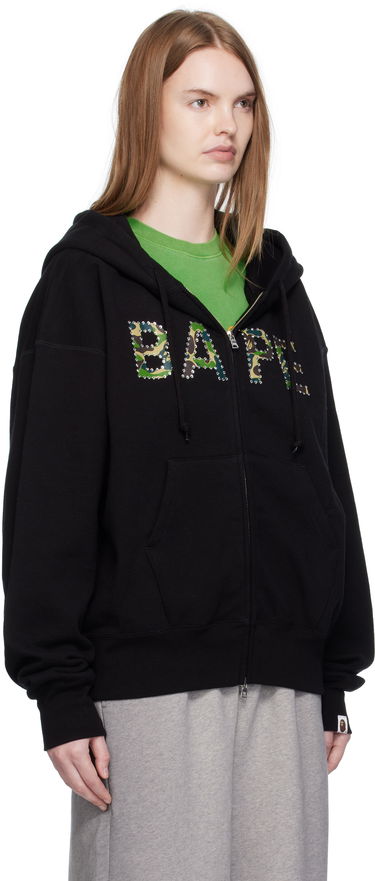 Mikina BAPE ABC Camo Crystal Logo Wide Hoodie Čierna | 001ZPL302005L, 1