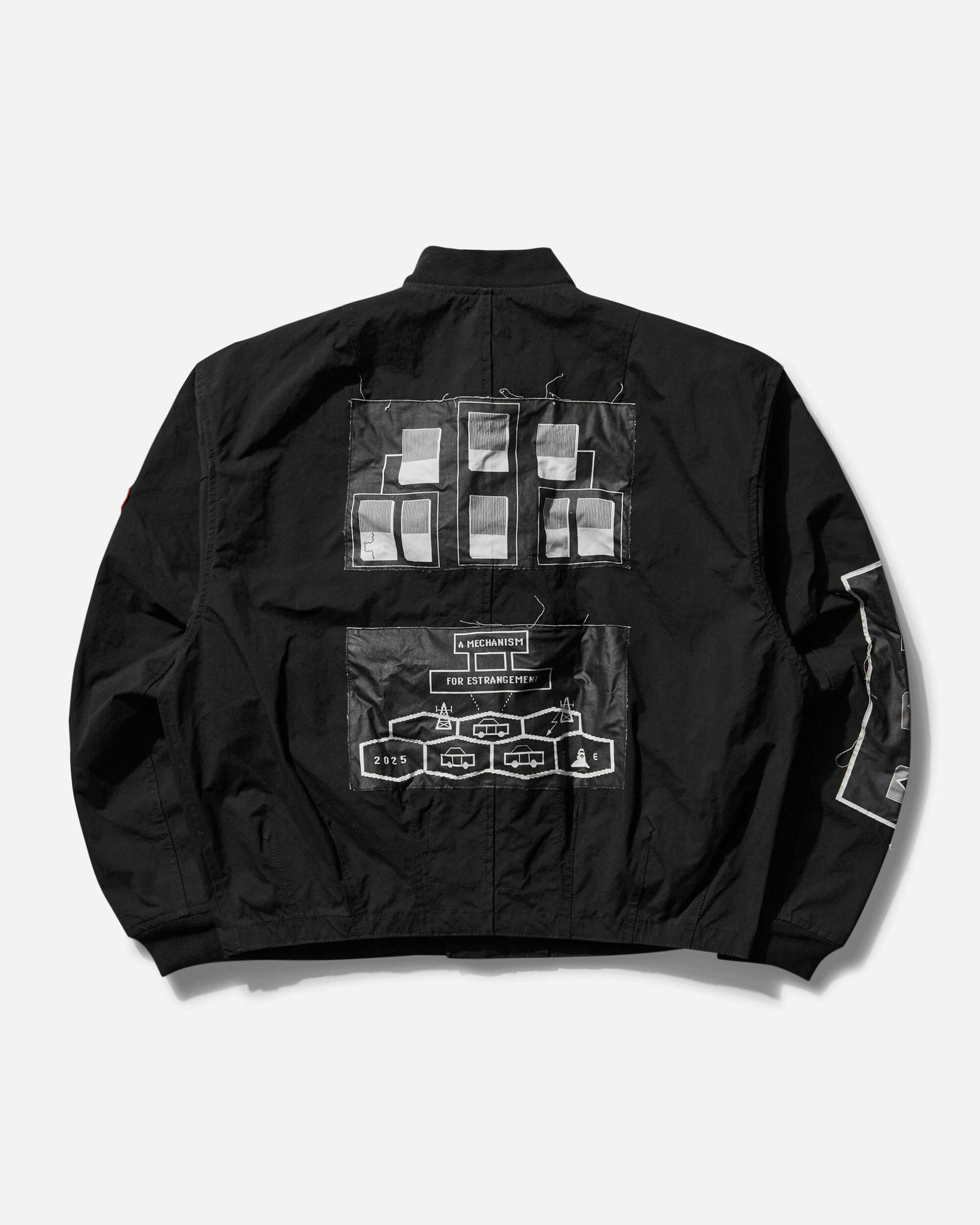 Black Zip-Up Graphic Jacket