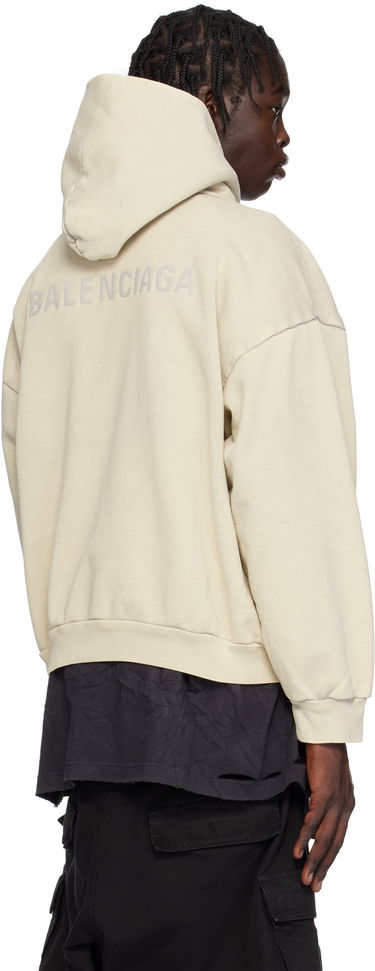 Mikina Balenciaga Balenciaga Back Hoodie Béžová | 767877TRVJ39755, 2