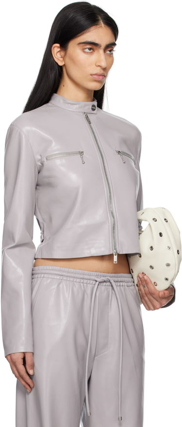 Bunda Nanushka Nanushka Aletta Cropped Faux-Leather Jacket Šedá | NW25RSJK05792, 1