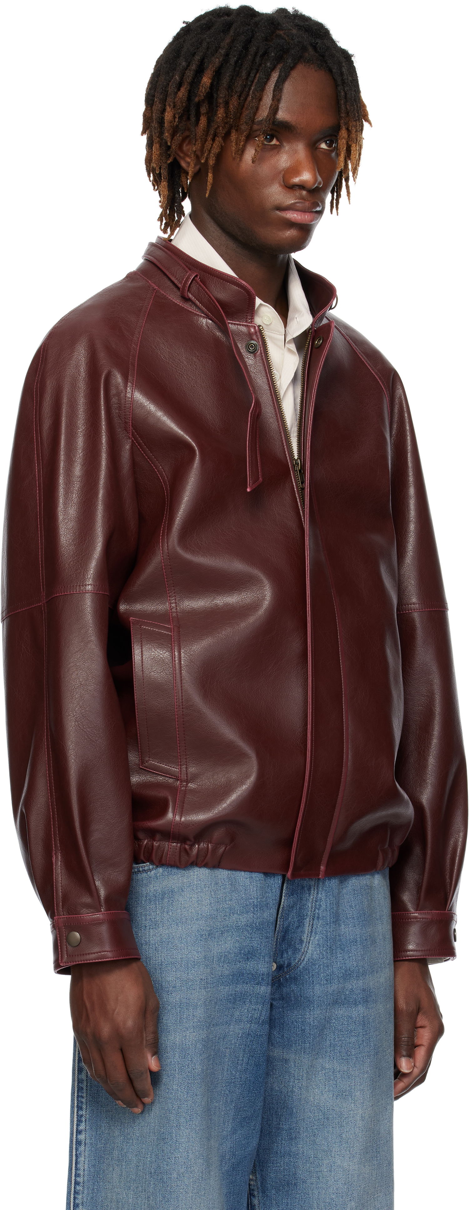 Bomber bunda Maison Margiela MM6 Maison Margiela Sports Faux-Leather Jacket Vínová | SH2AM0023 M35455, 1
