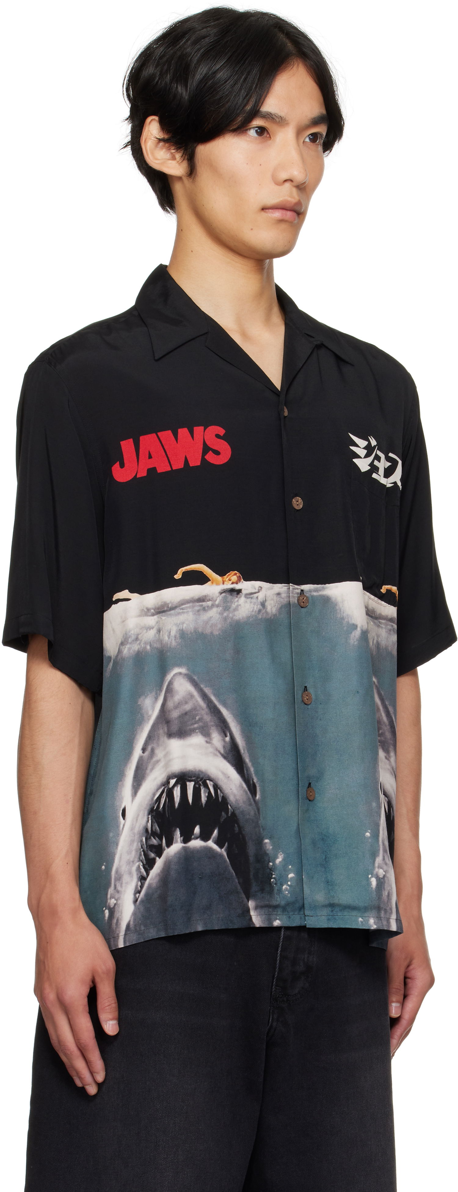 Košeľa WACKO MARIA WACKO MARIA 'Jaws' Short Sleeve Shirt Čierna | JAWS-WM-HI01, 1