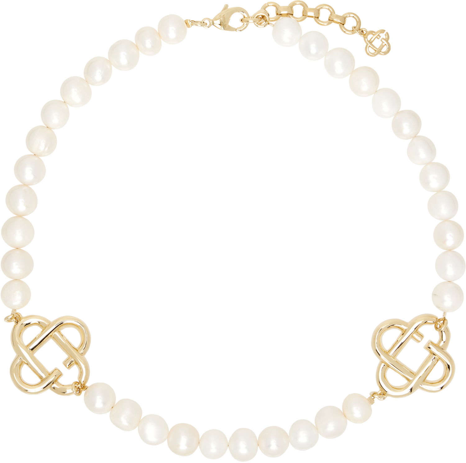 Náhrdelník Casablanca Medium Pearl Logo Necklace Metalická | APS25-JW-085-01, 0
