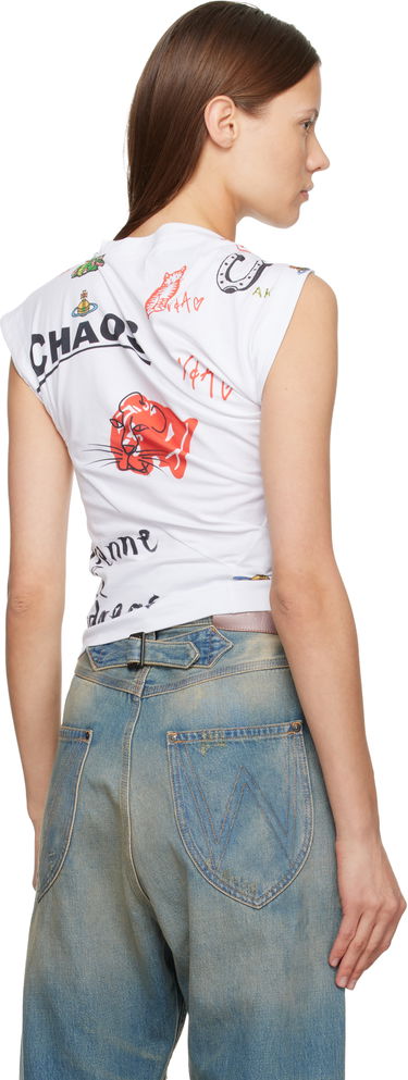 Tielko Vivienne Westwood Vivienne Westwood Hebo Graphic Print Sleeveless Top Biela | 1G010014-J006F-, 2