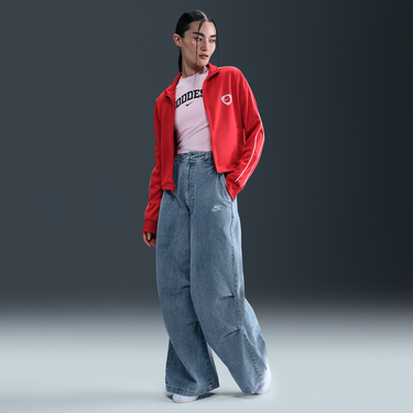 Bunda Nike Sportswear Cropped Track Jacket Červená | IM0327-657, 4