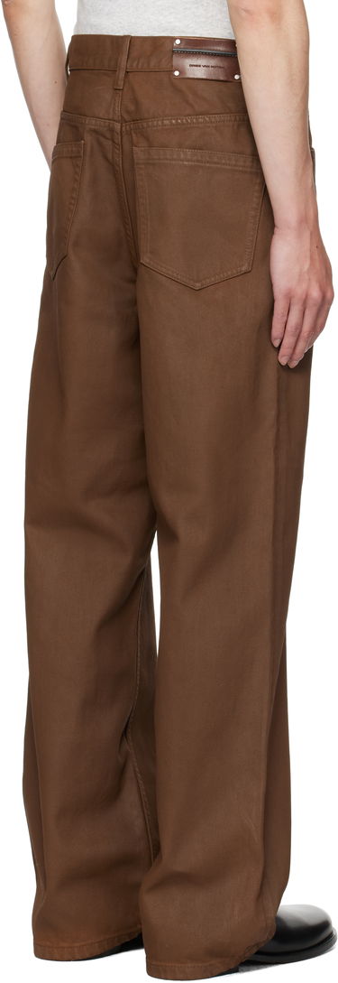 Džínsy Dries Van Noten Dries Van Noten Loose Fit Coated Jeans Hnedá | 252-020927-2383, 2