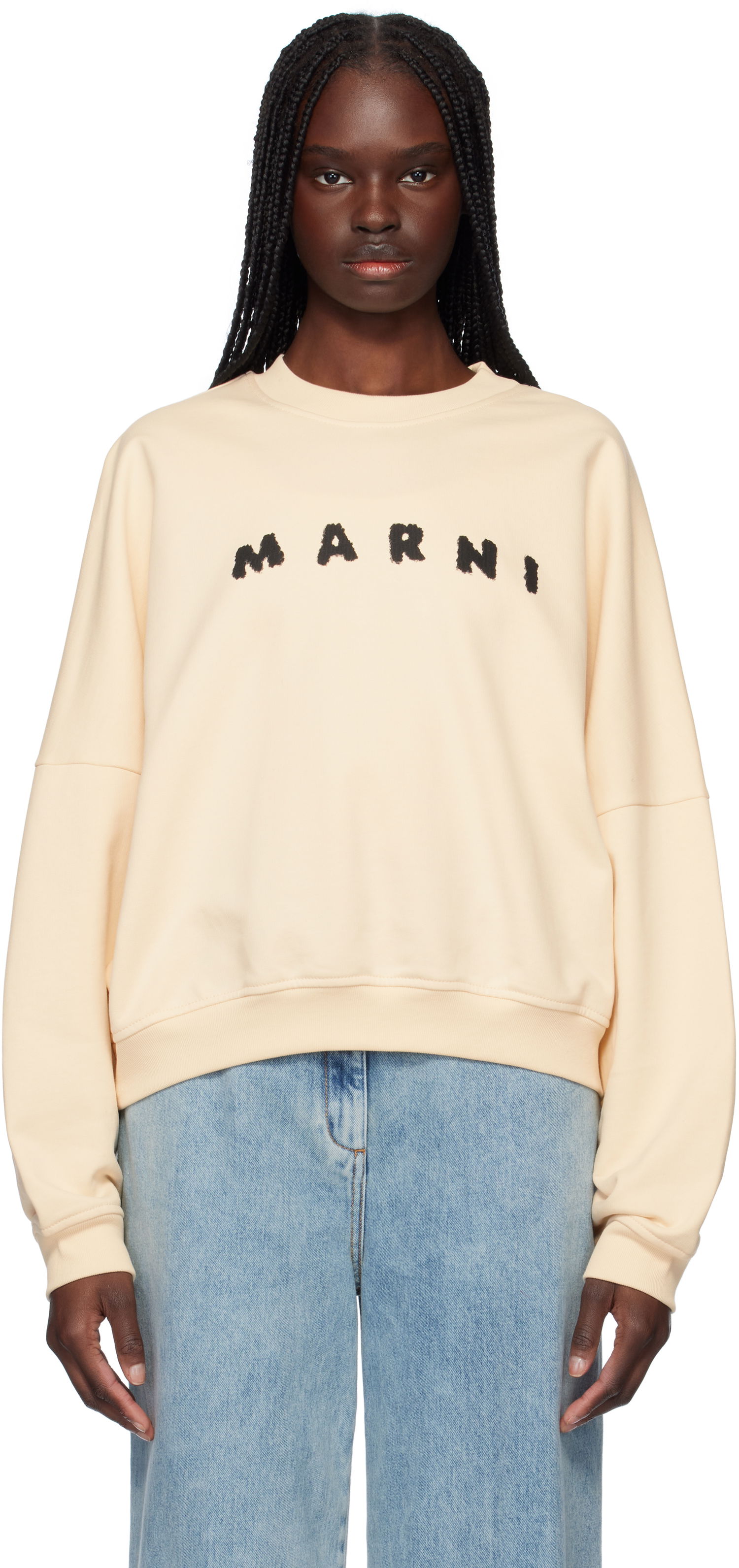Mikina Marni Marni Crewneck Sweatshirt Béžová | FLJE0185P7 USCX43, 0