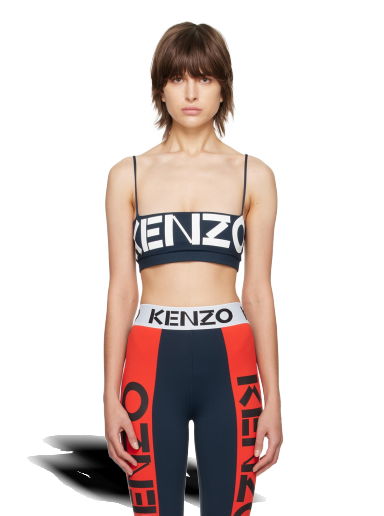 Crop Top KENZO Paris Printed Bandeau Navy | FD52TO7004SN