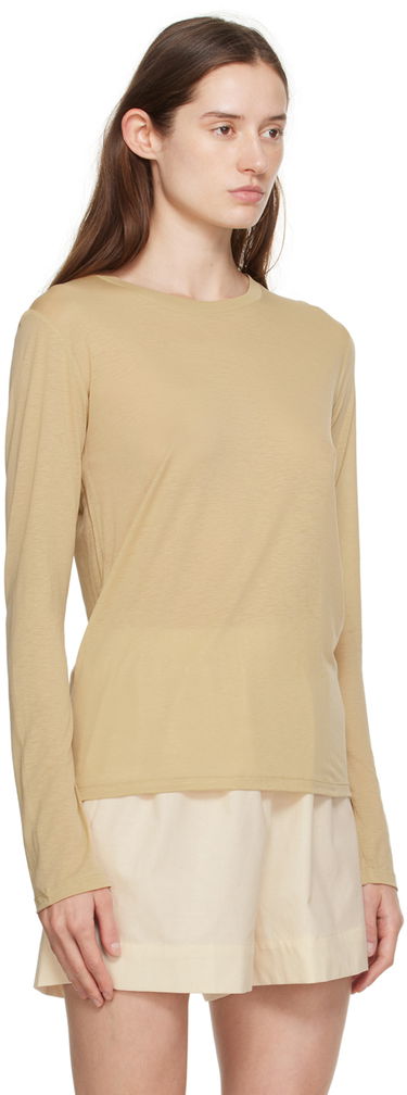 Tričko Baserange Off-White Bamboo Lyocell Long Sleeve T-Shirt Béžová | TOLS-BL-000, 4