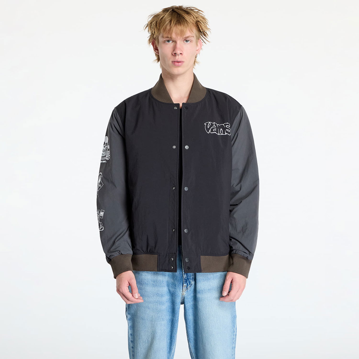 Bomber bunda Vans Crazy Eddy Baseball Jacket Čierna | VN000JY1KOU1, 0