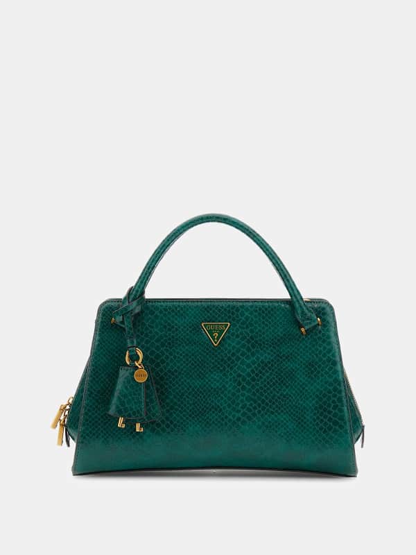 Kabelka GUESS Python-Print Top Handle Satchel Zelené | HWKK9499060