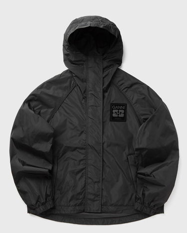 Bunda GANNI GANNI Flyweight Nylon Hooded Jacket Čierna | W0736-099, 2