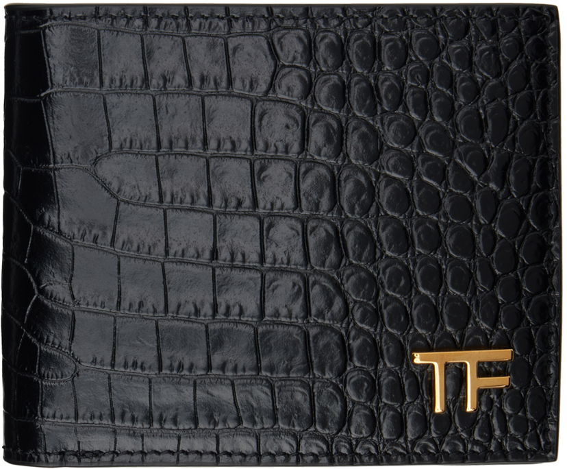 Peňaženka Tom Ford Croc-Embossed Bifold Wallet Čierna | YT228-LCL168G