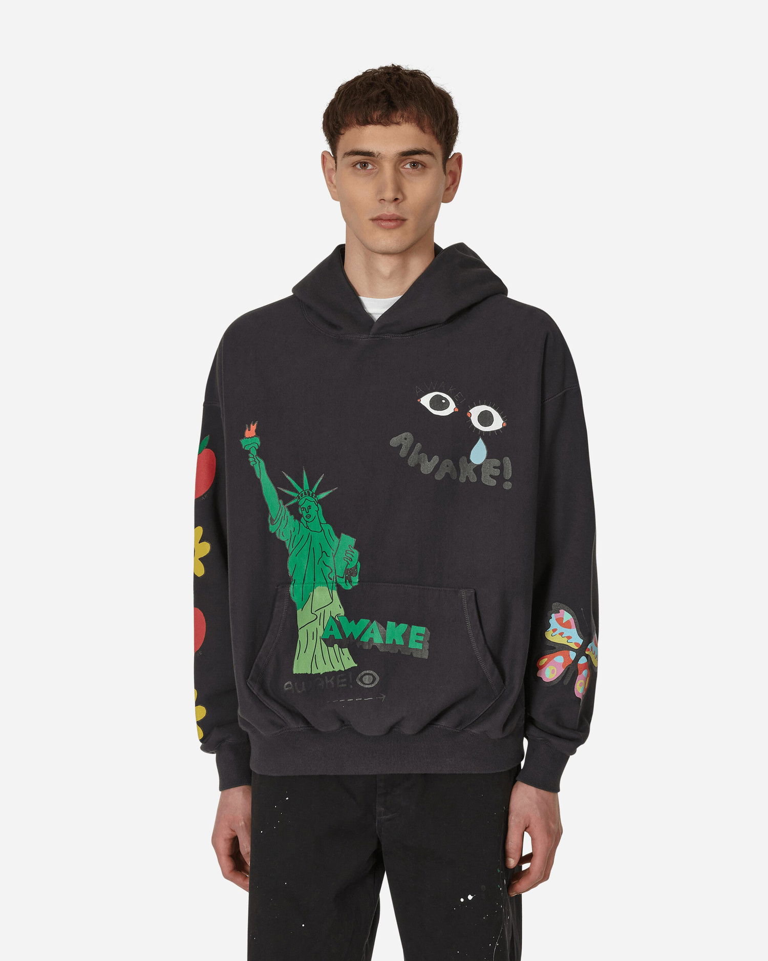 Mikina Awake NY Stefan Meier Printed Hooded Sweatshirt Čierna | AWK-FW22-HD005 CHA, 0