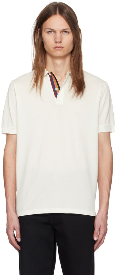 Polo tričko Paul Smith Paul Smith Artist Stripe Placket Polo Biela | M1R-698PP-L00086-01, 0
