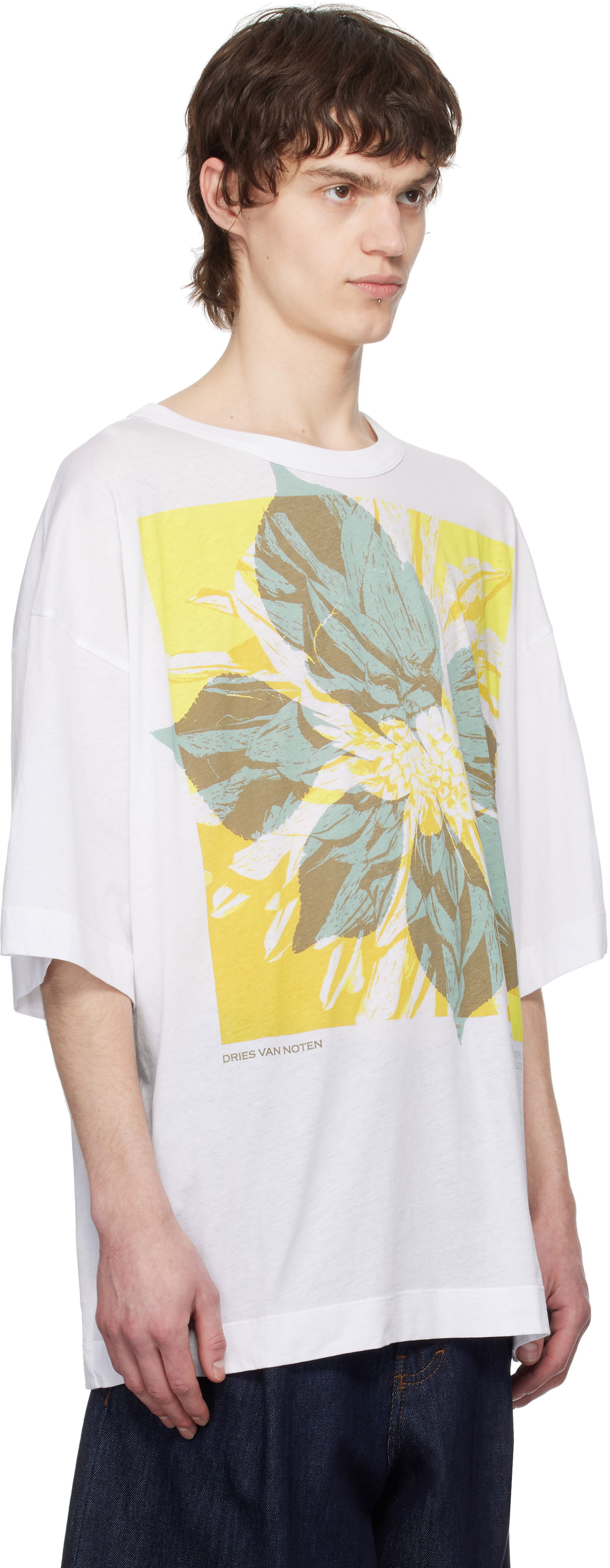 Tričko Dries Van Noten Dries Van Noten Floral Graphic T-Shirt Biela | 251-021141-1608, 1