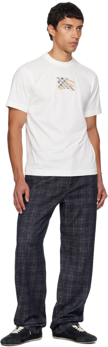 Džínsy Burberry Burberry Loose Check Jeans Modrá | 8110647, 3