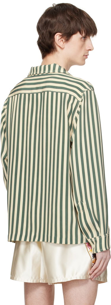 Košeľa Bode Bode Soda Stripe Trillium Shirt Zelené | MRS25SH014, 2