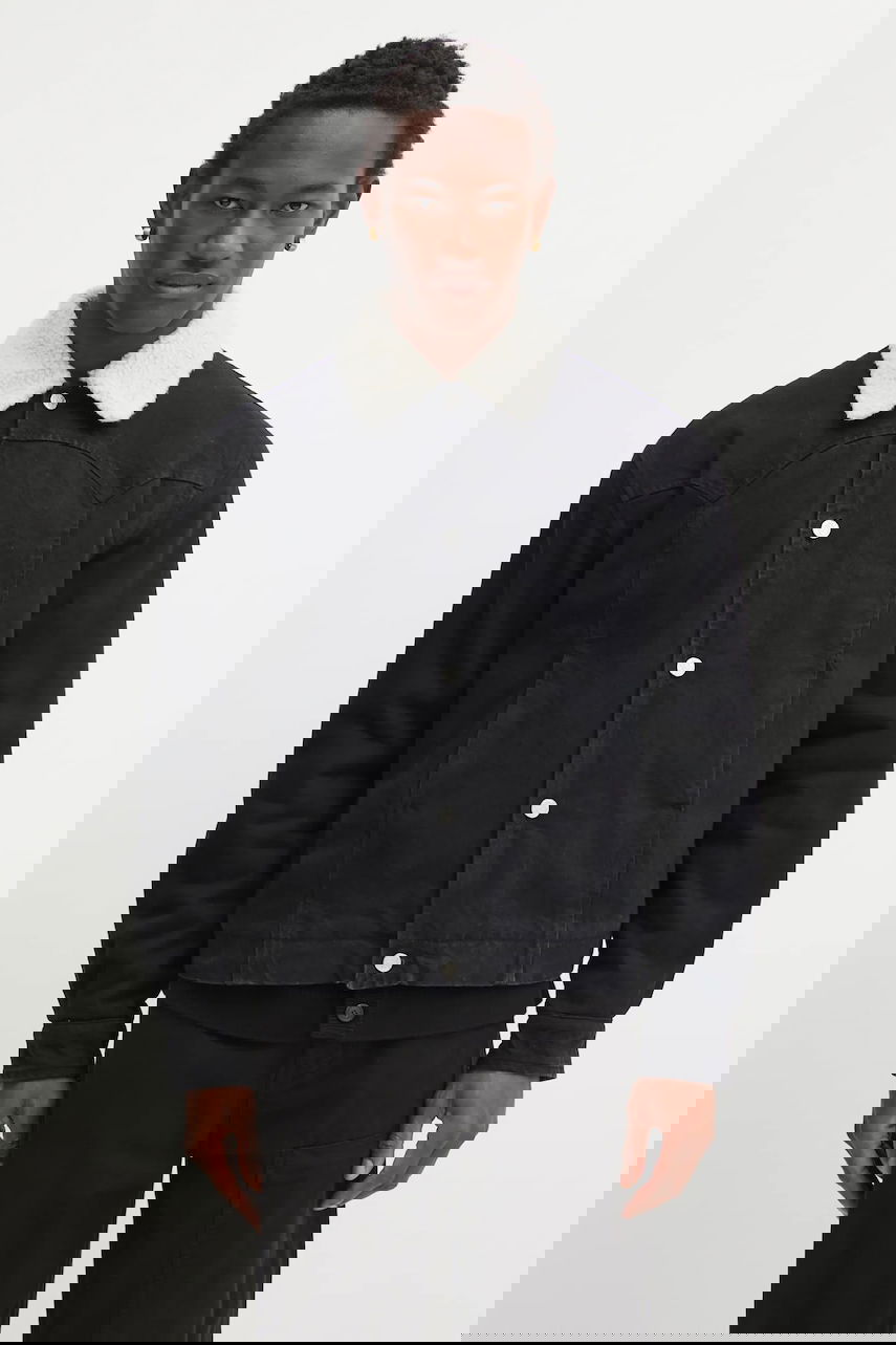 Kabáty Aries Oversize Sherpa Denim Car Coat Čierna | AR7120004, 0