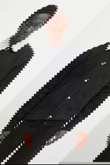 Kabáty Aries Oversize Sherpa Denim Car Coat Čierna | AR7120004, 0