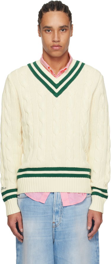 Sveter Polo by Ralph Lauren Polo Ralph Lauren 'The Iconic Cricket' Cable Knit Sweater Béžová | 710961153001, 0