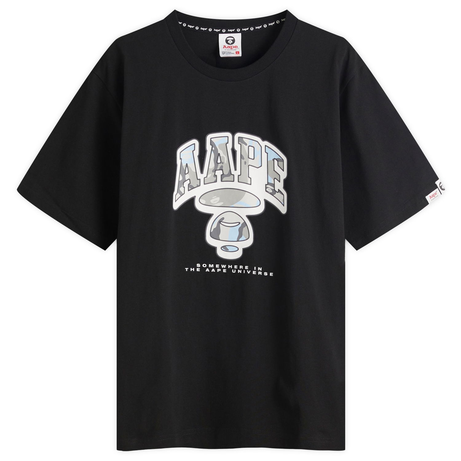 Tričko AAPE by A Bathing Ape AAPE Graffiti Small Face BLE Camo T-Shirt, Size Large Čierna | AAPTEM1650XX-BLK, 0