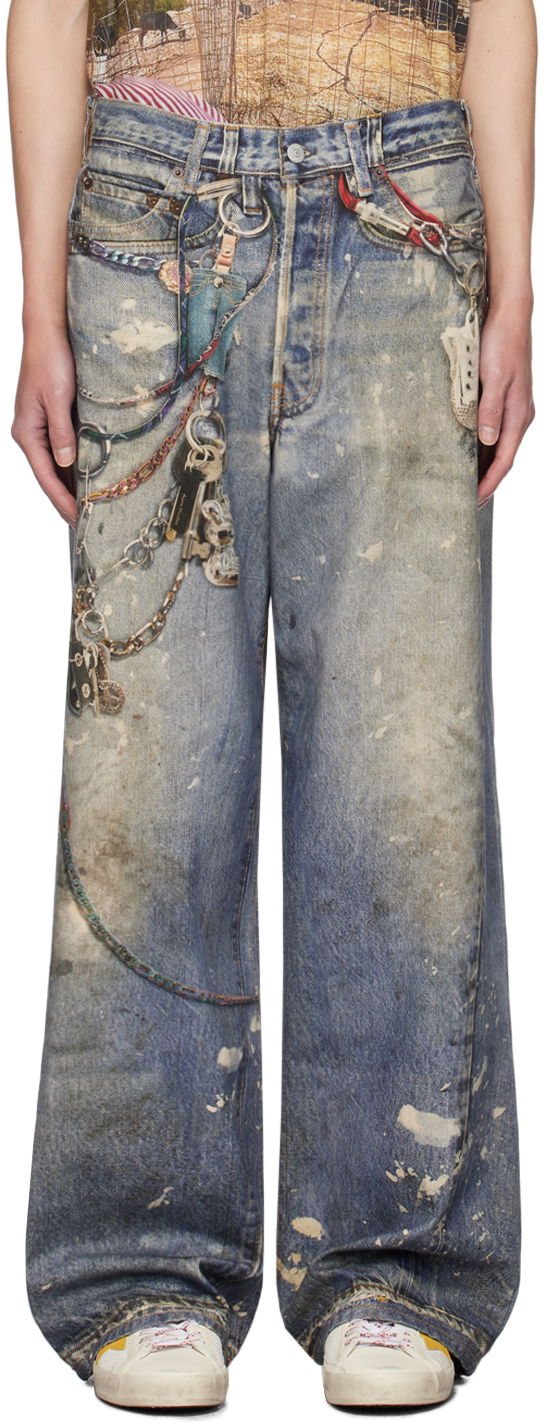 Džínsy Acne Studios Acne Studios Loose Fit 1981M Jeans Modrá | B00374-, 0