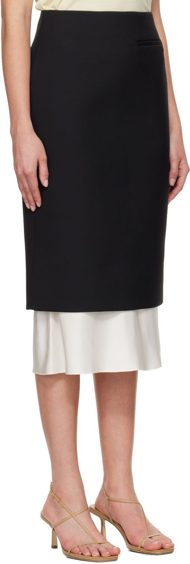 Sukňa Róhe Róhe Contrast Pencil Midi Skirt Čierna | 414-32-049, 1