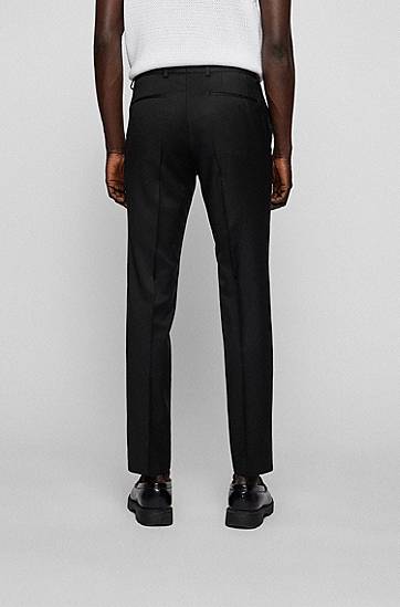 Nohavice BOSS Extra-Slim Fit Virgin Wool Serge Suit Trousers Čierna | 50469184, 1