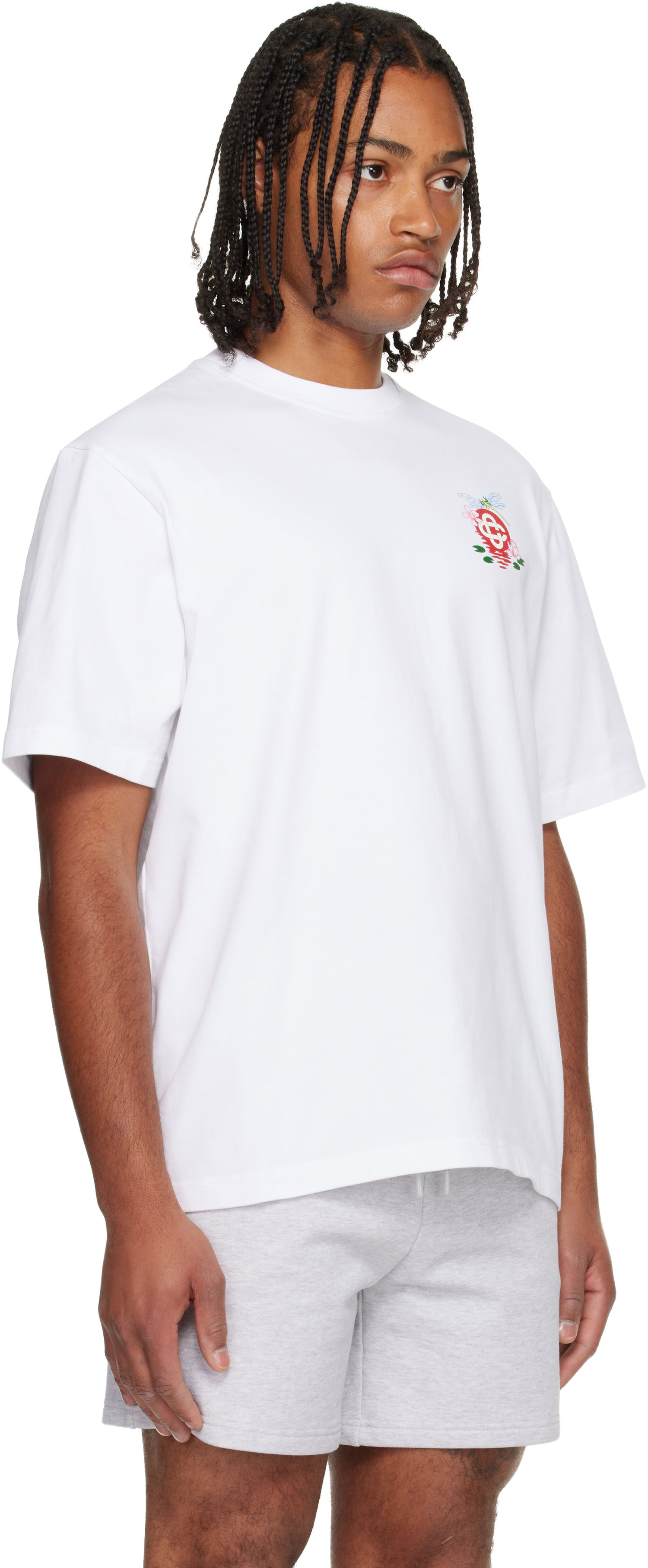 Tričko Casablanca Casablanca Dragonfly Floral Oversized Short Sleeve T-shirt Biela | M-AW25-JTS-044-08, 1