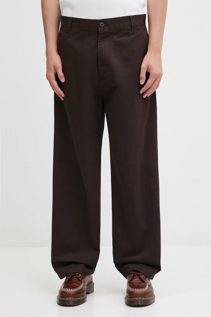 Nohavice Carhartt WIP Cotton Wide-Leg Brady Pant Hnedá | I035655.4706