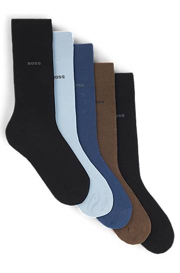 Ponožky BOSS Five-Pack of Cotton-Blend Regular-Length Socks Rôznofarebný | 50503575