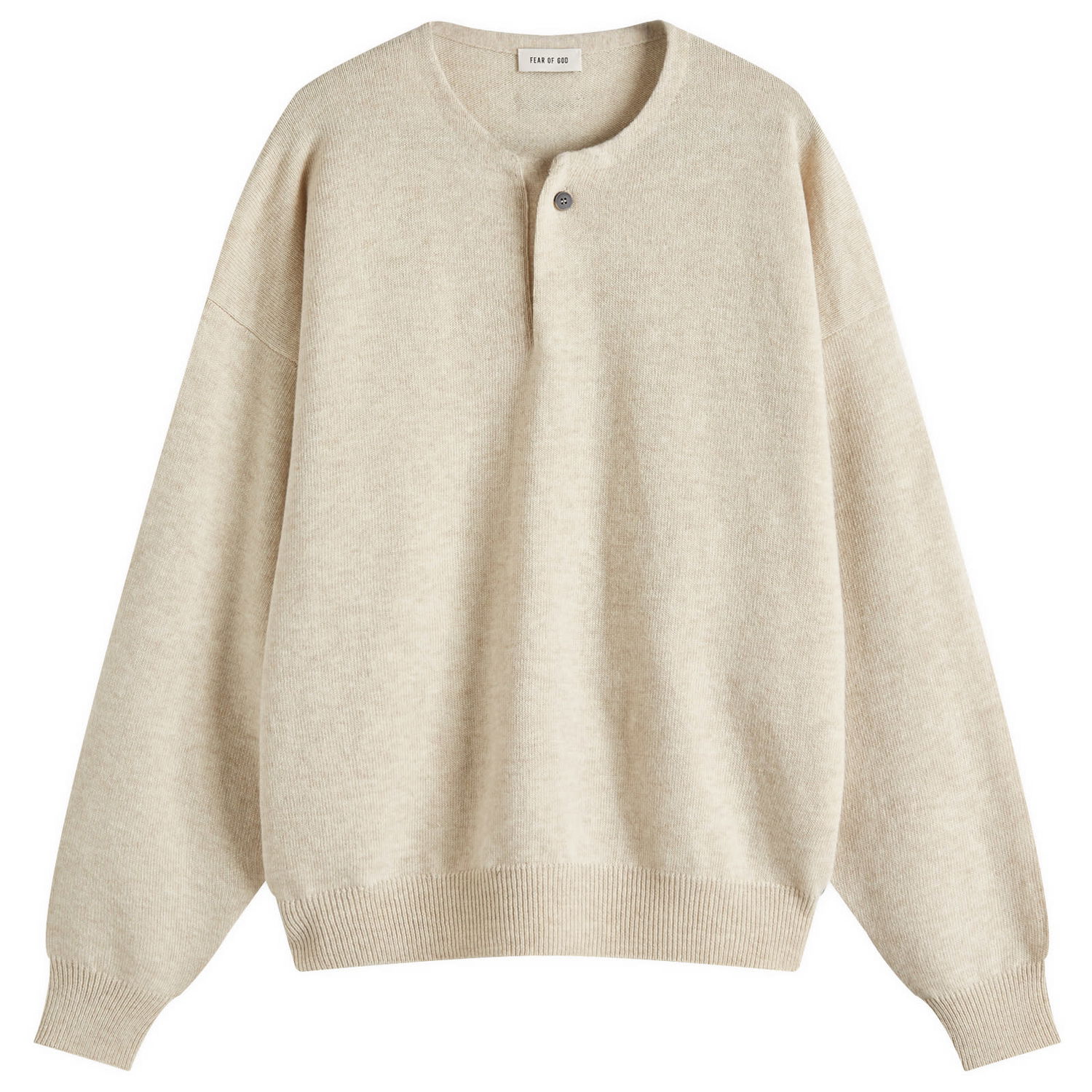 Sveter Fear of God Fear Of God Henley Fine Knit Sweater Béžová | FGE220-2041LAW-277, 1