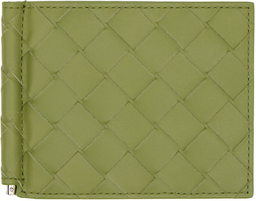 Peňaženka Bottega Veneta Intrecciato Bill Clip Wallet Zelené | 749404VCPQ6, 0