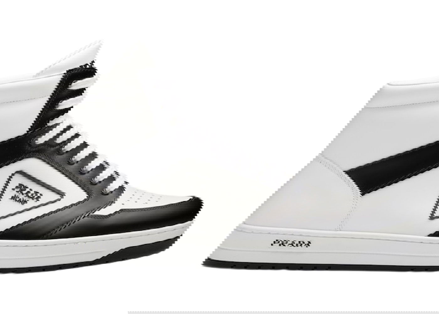 Tenisky a topánky Prada District High 'White Black White Leather' Biela | 2TE182_3LJ6_F0964, 0