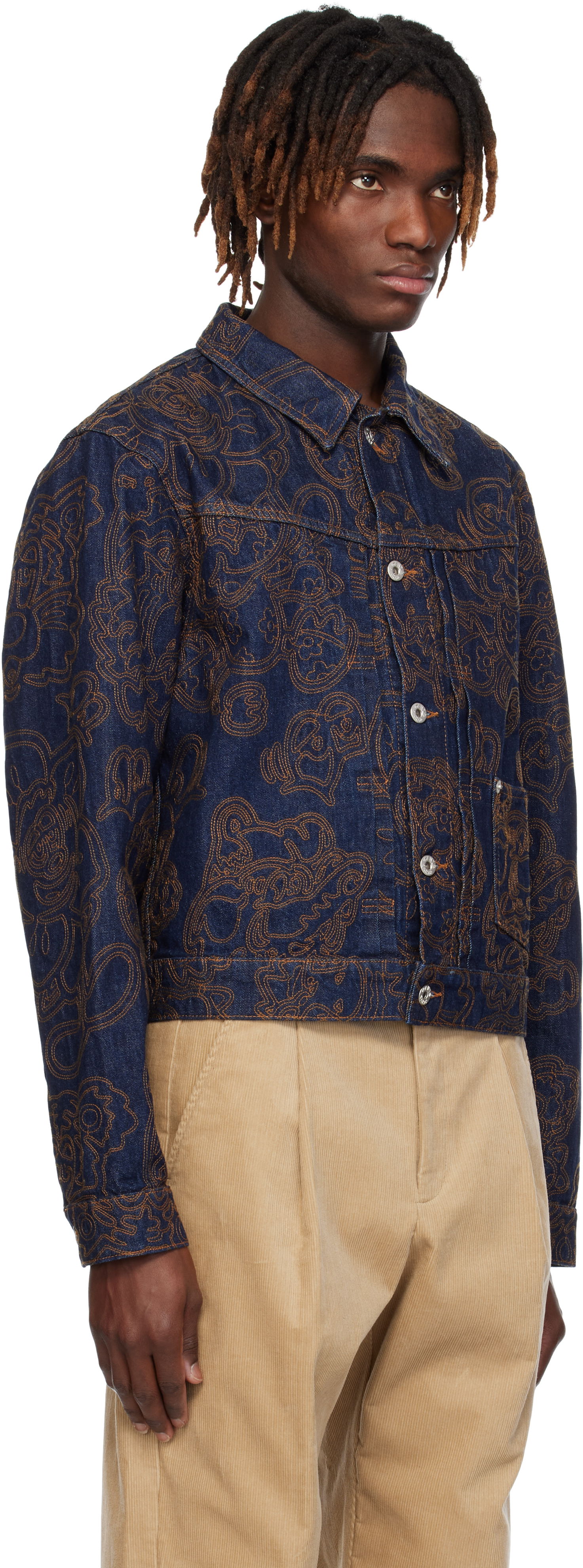 Bunda KENZO Kenzo Paris VERDY Edition Embroidered Denim Trucker Jacket Modrá | FF55DV3096V1, 1