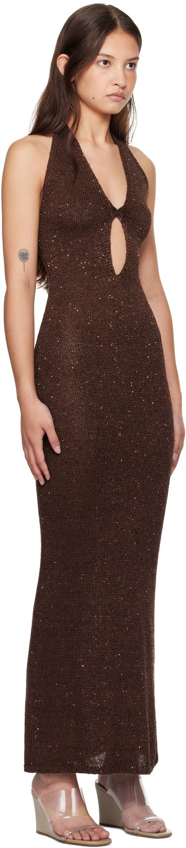 Šaty BEC + BRIDGE BEC + BRIDGE Delfina Halter Midi Dress Hnedá | H24-12436, 1