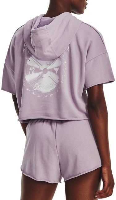 Mikina Under Armour Project Rock SS Terry Cropped Hoodie Fialová | 1376296-554, 1