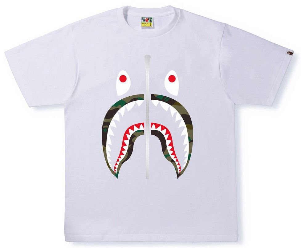 Tričko BAPE 1st Camo Shark Tee Biela | 001TEH624011X, 0