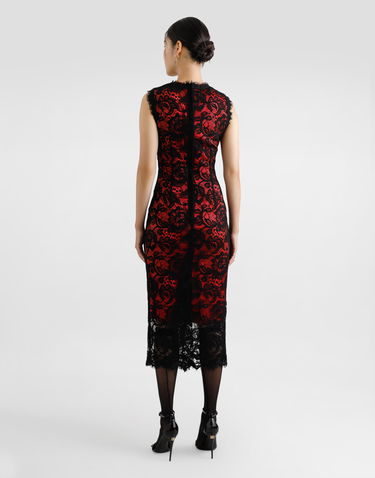 Šaty Dolce & Gabbana Dolce & Gabbana Floral Lace Sheath Dress Červená | F6JSKTILMBJN0000, 2