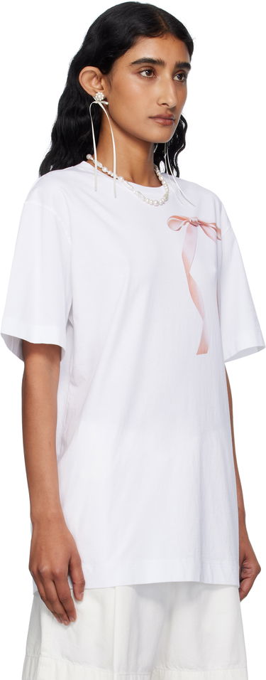 Tričko Simone Rocha Simone Rocha Ribbon Bow Tail T-shirt Biela | 5195P55-W 0569, 4