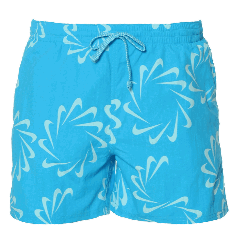 Plavky Nike 5" Volley Short with Swirl Pattern Modrá | NESSD509-480