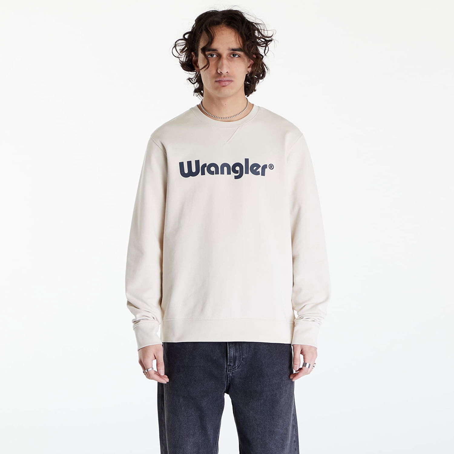 Mikina Wrangler Logo Crew Sweat Beige Béžová | 112350538, 0